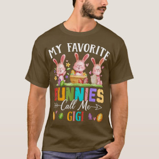 Funny My Favorite Bunnies noemen me Gigi Family Ea T-shirt