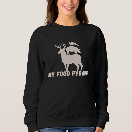 Funny My Food Pyramid Deer Hog Wild Turkey Mens Hu Trui (Voorkant)
