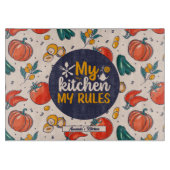 Funny My Kitchen My Rules Vegetable Food Pattern Snijplank (Voorkant)