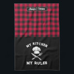 Funny My Kitchen, Red Black Pset Pattern Theedoek<br><div class="desc">Grappig en cool keukenhanddoek om het koken leuker te maken. Gepersonaliseerd geschenk voor familie en vrienden die graag koken, bakken en een nieuw recept proberen in de keuken. Pas de formulering aan zodat deze bij uw gelegenheid past. U kunt het Hulpmiddel van het Ontwerp gebruiken om het doopvonttype, de doopvontkleur...</div>