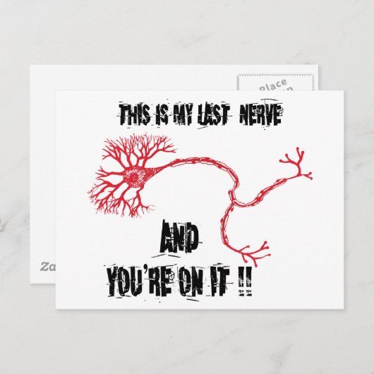 Funny My Last Nerve Briefkaart (Voorkant / Achterkant)