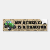 Funny "My Other Car Is a Tractor" Bumper Sticker (Voorkant)