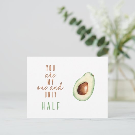 Funny My Other Half Avocado Valentijnsdag Note Ca Briefkaart (Staand voorkant)