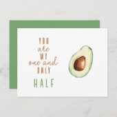 Funny My Other Half Avocado Valentijnsdag Note Ca Briefkaart (Voorkant / Achterkant)