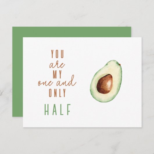 Funny My Other Half Avocado Valentijnsdag Note Ca Briefkaart (Voorkant / Achterkant)