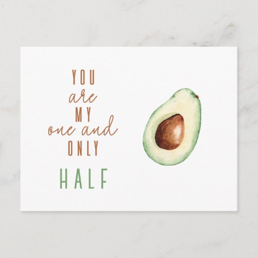 Funny My Other Half Avocado Valentijnsdag Note Ca Briefkaart (Voorkant)