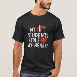 Funny My Students Stole My Heart Teacher Kerstmis T-shirt