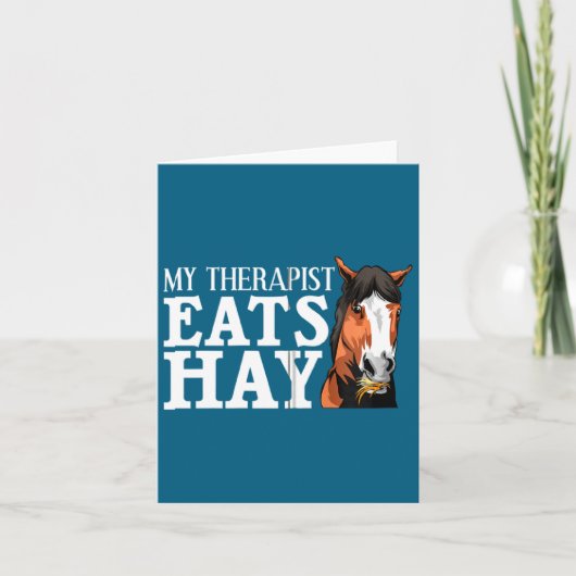 Funny My Therast Eats Hay Gift For Horse Lover M  Kaart (Voorkant)