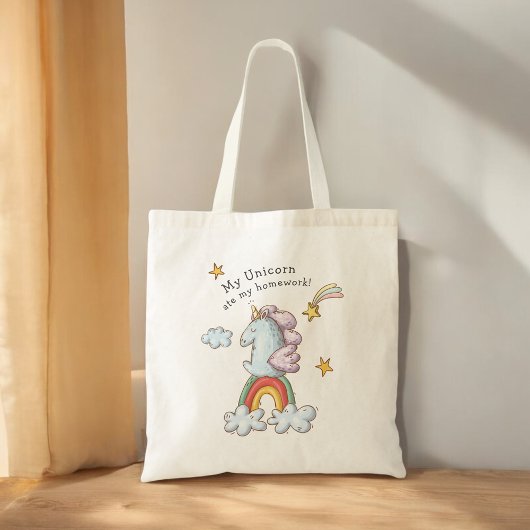 Funny My Unicorn Ate My Homework Kind Tote Bag