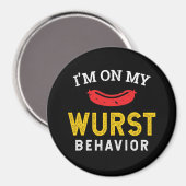 Funny My Wurst Behavior Oktoberfest Magneet (Voorkant / Achterkant)