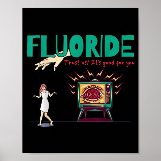 Funny Mysterious Consracy Theories Fluoride Consra Poster (Voorkant)