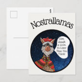 Funny Mystic Nostradamus Llama Pun Inspiring Quote Briefkaart (Voorkant / Achterkant)