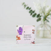 Funny Mystic Pattern Energy Healing Psychic Witch Vierkante Visitekaartje (Staand voorkant)