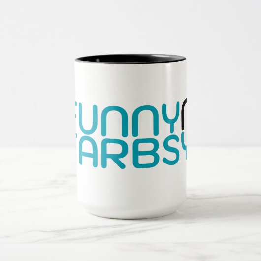 Funny N Farbsy Microphone Logo & Wordmark Mug Mok (Midden)
