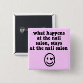 Funny nagelsalon vierkante button 5,1 cm (Voorkant /achterkant)