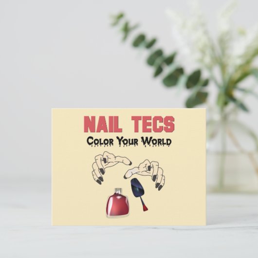 Funny Nail Tech Briefkaart (Staand voorkant)