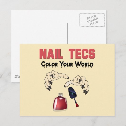 Funny Nail Tech Briefkaart (Voorkant / Achterkant)