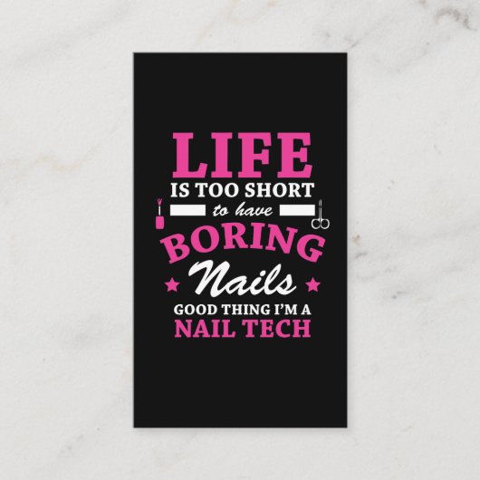 Funny Nail Tech cosmeticiant - Funny Occupation Visitekaartje (Voorkant)