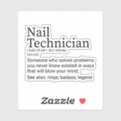 Funny Nail Tech Definition, Nail Technicia cadeaut Sticker (Vel)