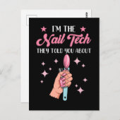 Funny Nail Tech Emlpoyee Manicure Medewerker Briefkaart (Voorkant / Achterkant)