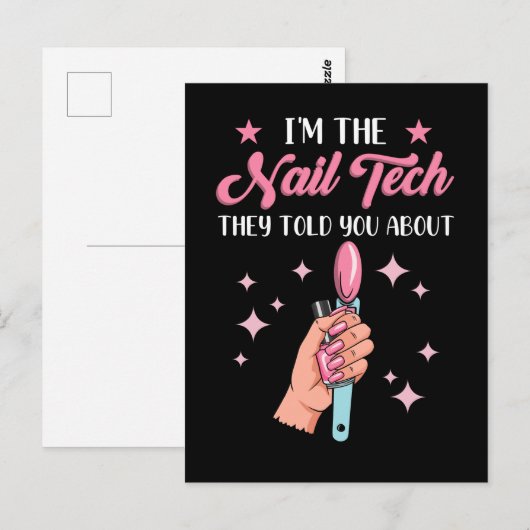 Funny Nail Tech Emlpoyee Manicure Medewerker Briefkaart (Voorkant / Achterkant)