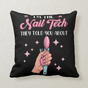 Funny Nail Tech Emlpoyee Manicure Medewerker Kussen