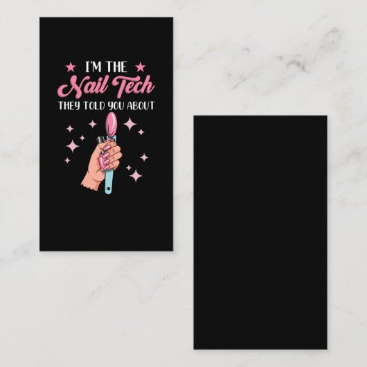 Funny Nail Tech Emlpoyee Manicure Medewerker Visitekaartje (Voorkant / Achterkant)