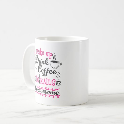 Funny Nail Tech Manicurist Coffee Lover-technicus Koffiemok (Voorkant links)