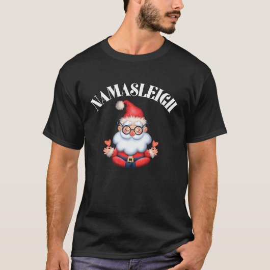 Funny Namasleigh Christmas Santa Yoga Pose Xmas T-shirt (Voorkant)