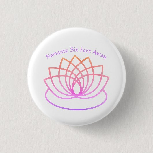 Funny Namaste Six Feet Away Ronde Button 3,2 Cm (Voorkant)