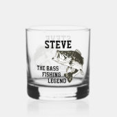 Funny Name Bass Largemouth Bass Legend Sports Whisky Glas (Voorkant)