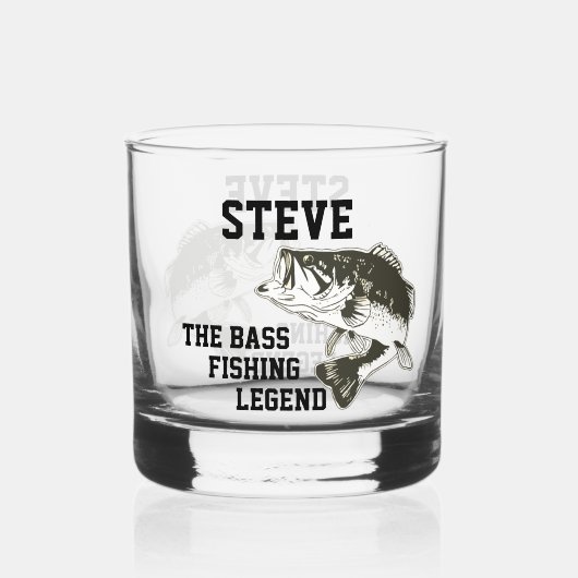 Funny Name Bass Largemouth Bass Legend Sports Whisky Glas (Voorkant)