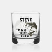 Funny Name Bass Largemouth Bass Legend Sports Whisky Glas (Achterkant)