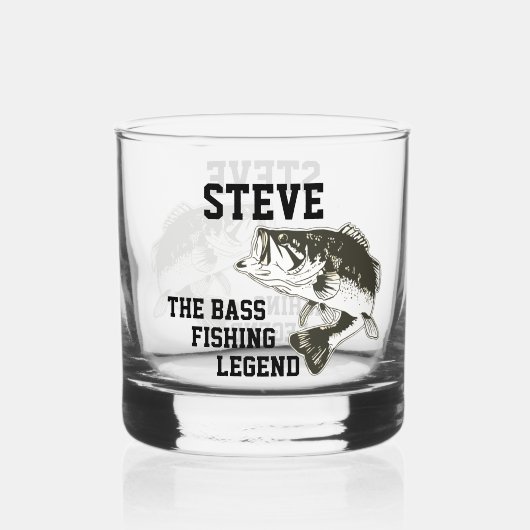 Funny Name Bass Largemouth Bass Legend Sports Whisky Glas (Achterkant)