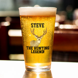 Funny Name Hunting Legend Mule Deer Antlers Glas
