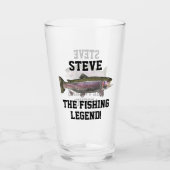 Funny Name Rainbow Trout Fly Fishing Fisherman Glas (Voorkant)