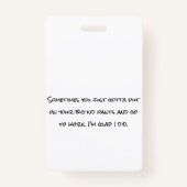 Funny name tag badge (Achterkant)