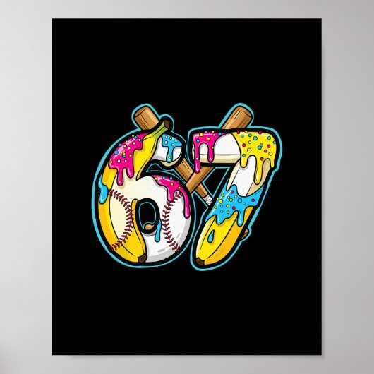 Funny Nana 67 Ice Cream Drip Meme Six Seven Gen Al Poster (Voorkant)