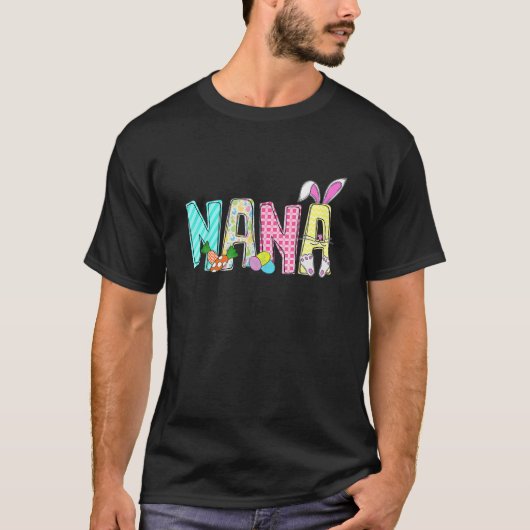 Funny Nana Bunny Ears Rabbit Easter Familie Matchi T-shirt (Voorkant)