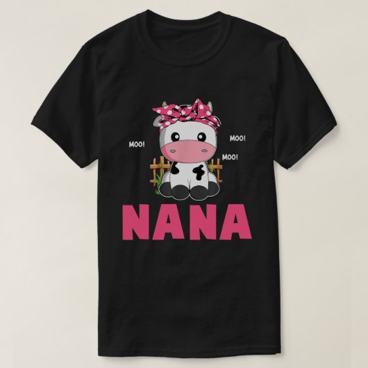 Funny Nana Koe Cute Koe Farmer Birthday Matching F T-shirt (Design voorkant)