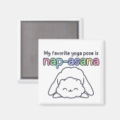 Funny "Nap-asana" Sleepy Cloud Yoga Pose Magnet (Voorkant / Achterkant)