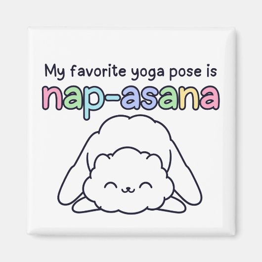 Funny "Nap-asana" Sleepy Cloud Yoga Pose Magnet (Voorkant)