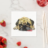Funny Napkinswith Pug Dog -  Servet (Insitu)