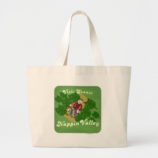 Funny Nappin Valley Cheeky Travel Slogan Grote Tote Bag (Voorkant)
