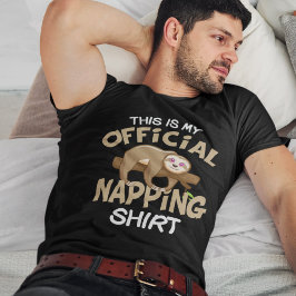 Funny Napping Sloot Officiële Sleeping Pajama T-shirt