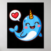 Funny Narwhal Art For Men Women Kids Narwhal Lover Poster (Voorkant)
