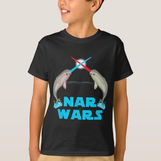 Funny Narwhal De Grote Nar Wars Parodie T-shirt (Voorkant)