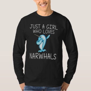 Funny Narwhal Girls Kinder Dabbing Narwalal Whale T-shirt