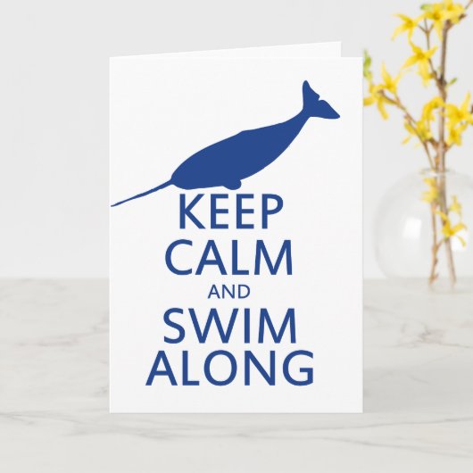Funny Narwhal Humor Kaart (Gele Bloem)