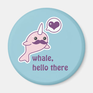 Funny Narwhal met Mustache Magneet